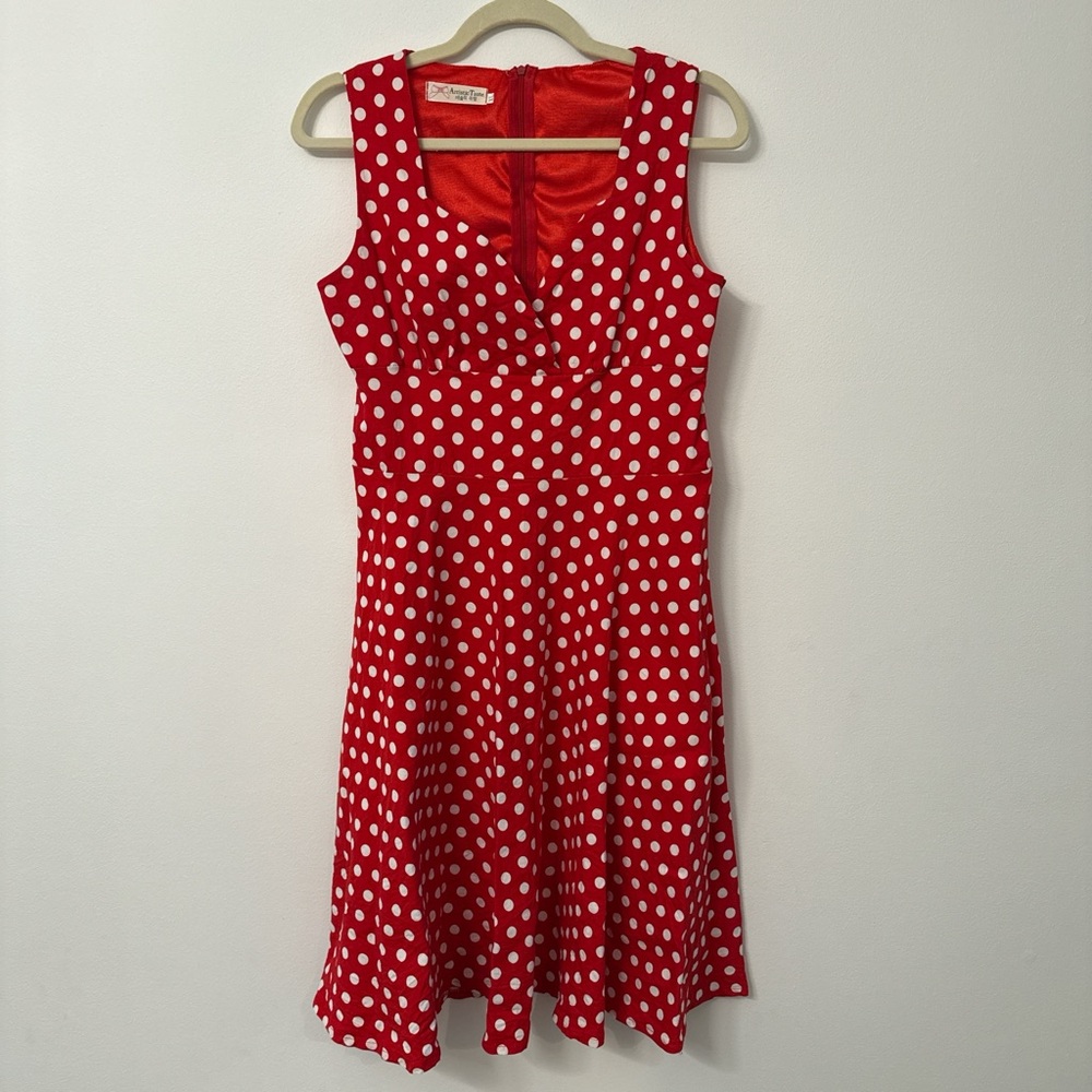 Red and White Polka Dot Dress